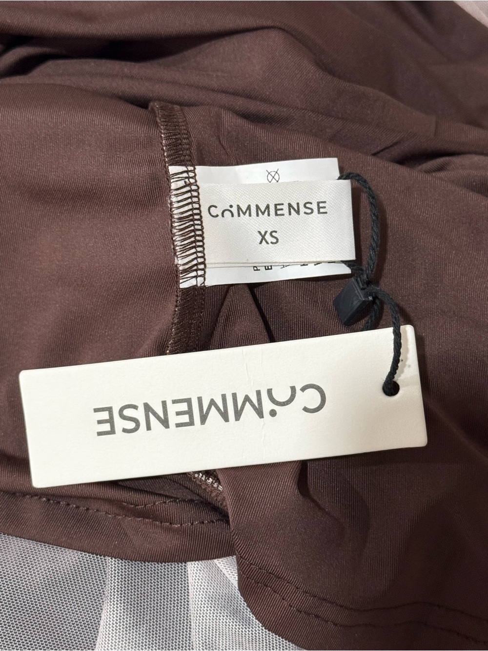 COMMENSE NWT COWL-NECK BODYCON MIDI DRESS XS - Picture 9 of 9